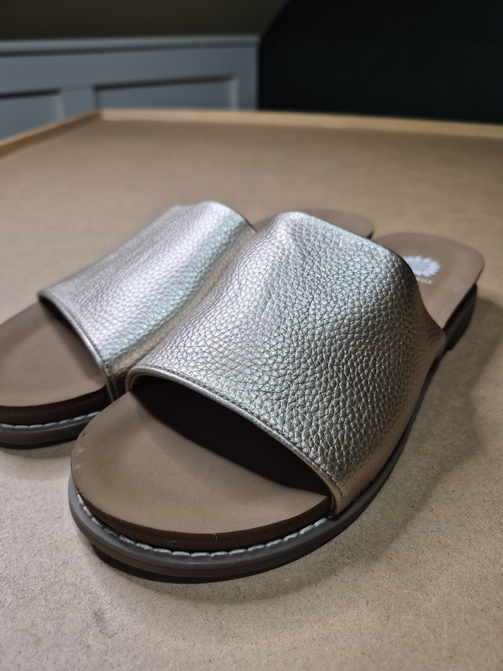 Yellow Box Metallic Gold Slide Sandals